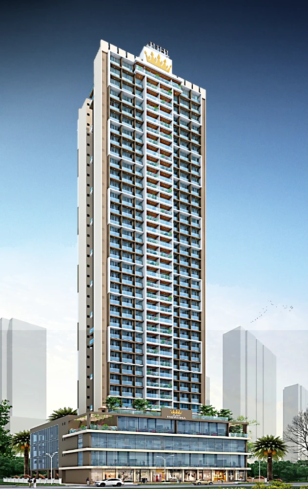 "Juhi Empressa, a luxurious G+35 storeyed residential tower located in Sanpada, Navi Mumbai, featuring modern architecture with upscale 2 BHK and 3 BHK apartments. Developed by Juhi Developers, the project offers stunning views and top-tier amenities."